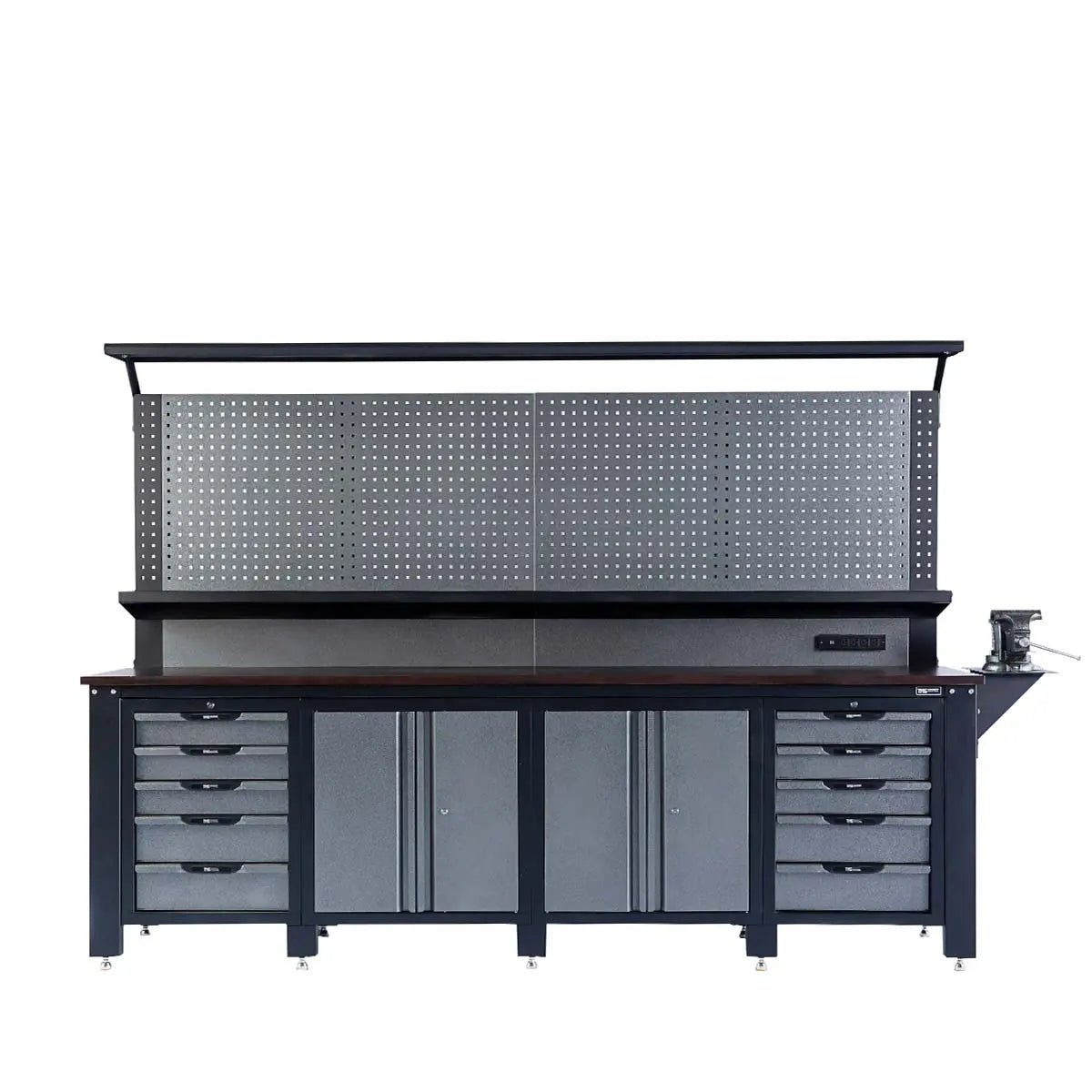 10-Commercial-Grade-Workbench-wPegboard-Solid-Wood-Top-Bench-Vise-TMG-WBC10