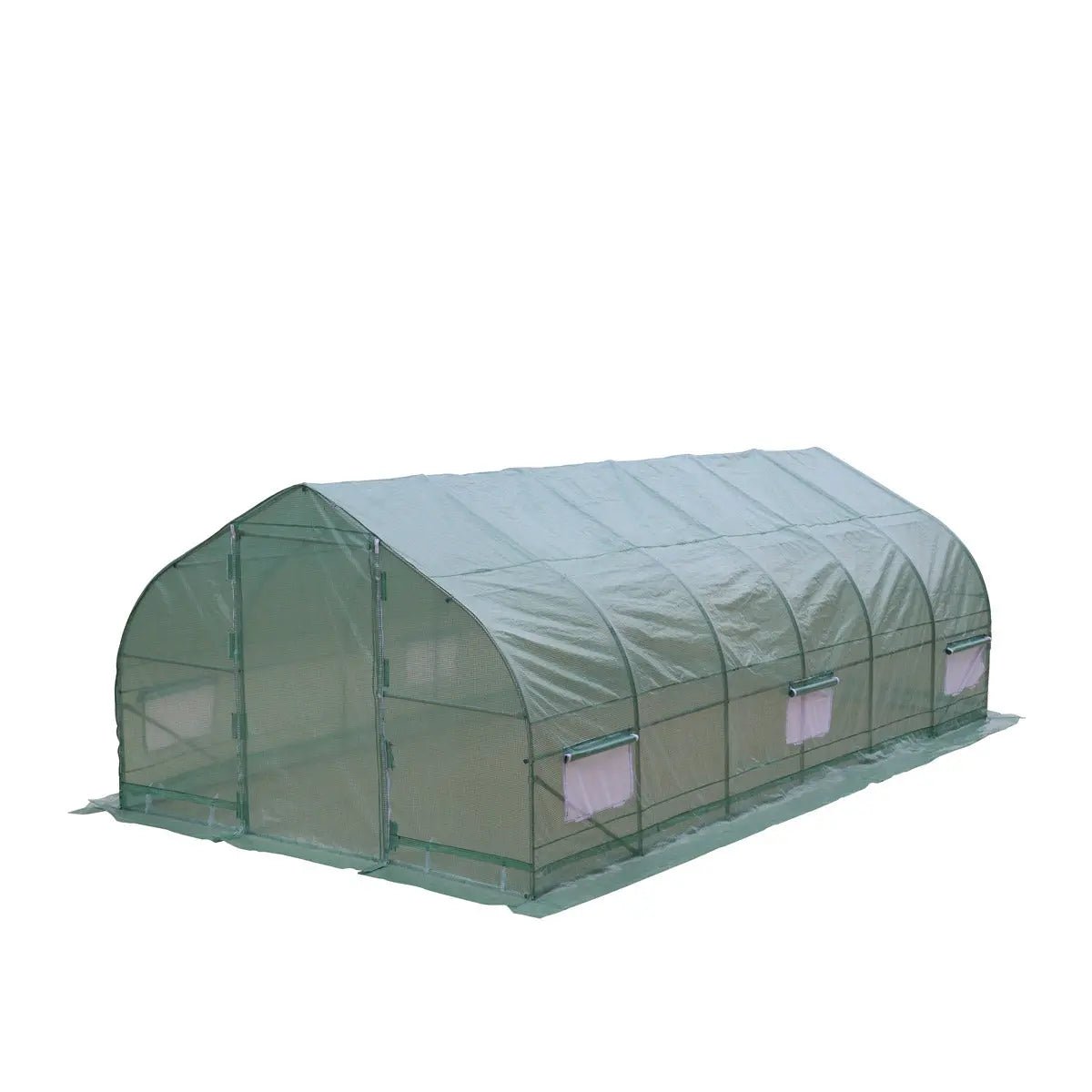 10-x-20-Tunnel-Greenhouse-Grow-Tent-wRipstop-Leno-Cover-Cold-Frame-Roll-Up-Mesh-Windows-Peak-Roof-TMG-GH1020P