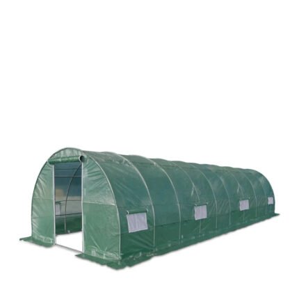 10’ x 30’ Tunnel Greenhouse Grow Tent w/Ripstop Leno Cover, Cold Frame, Roll-Up Mesh Windows, Round Top Roof, TMG-GH1030R
