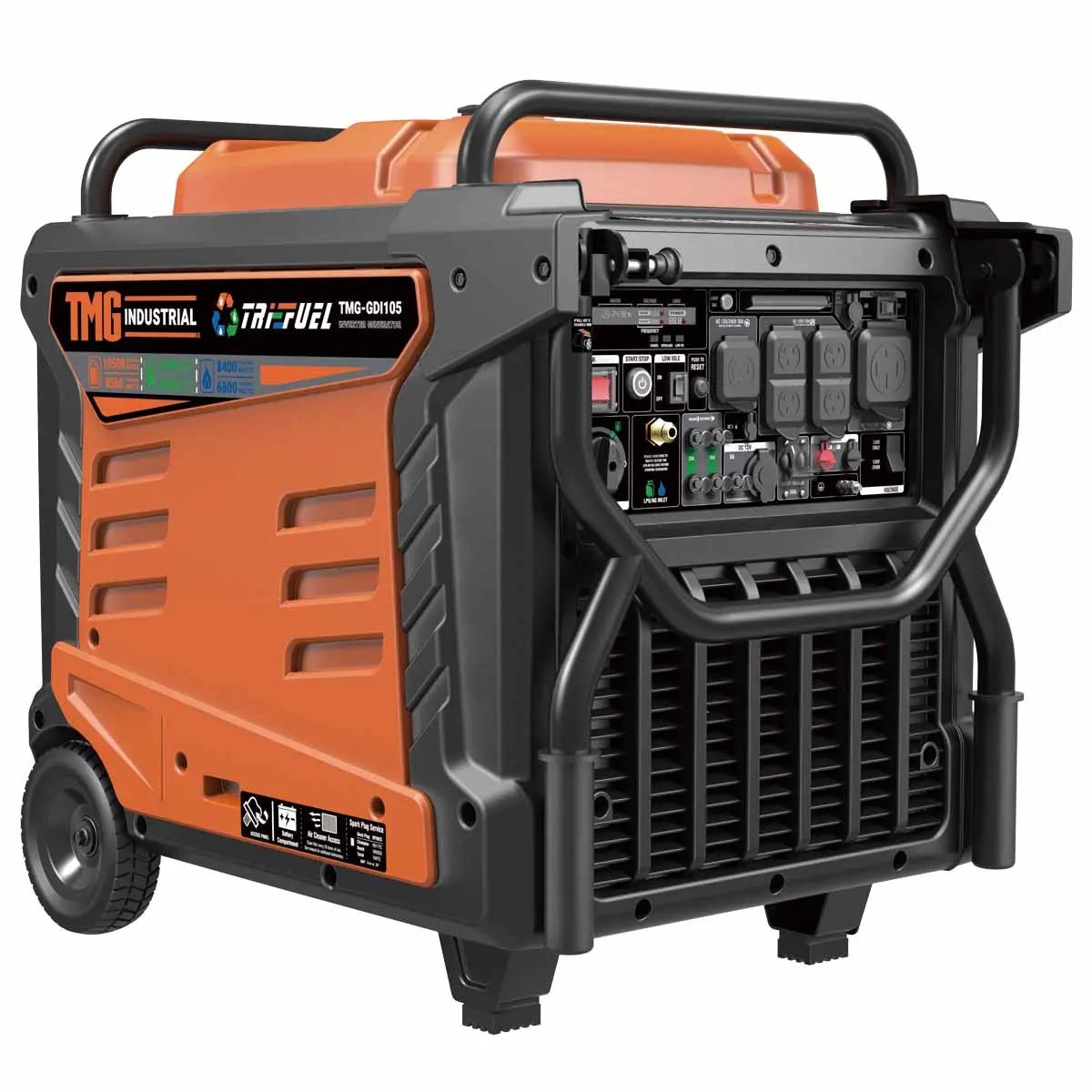 10500-Watt-Digital-Inverter-Hybrid-Portable-Generator-Tri-Fuel-Capabilities-GasLPGNG-8hrs-50-Load-Run-Time-CETLETL-Certified-For-CanadaUS-EPA-emissions-compliance-TMG-GDI105
